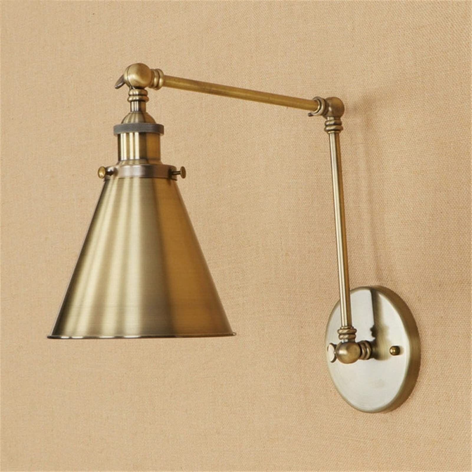 Adjustable Long Arm Wrought Iron Wall Light - Vintage Industrial Metal Wall Sconce for Restaurant, Bar & Warehouse - E27 Candle Bulb Compatible - 30+15cm (Perfect for Ambient Lighting in Dining Rooms, Living Spaces & Commercial Settings)