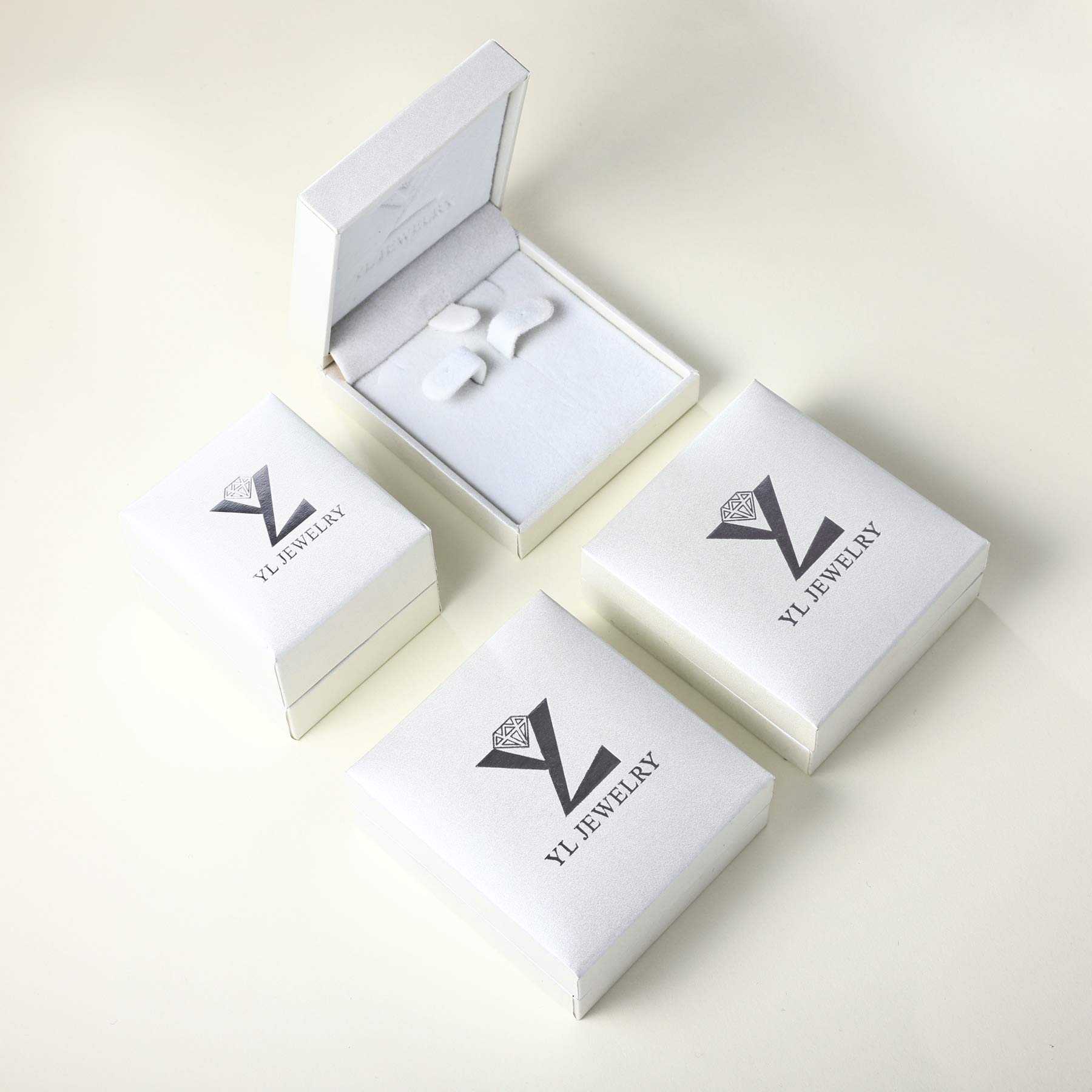 YL Sterling Silver Heartbeat Pendant Necklace & Love Heart Earrings Set - Romantic Polished Jewelry for Women, Perfect Gift for Valentine's Day, Anniversary or Birthday