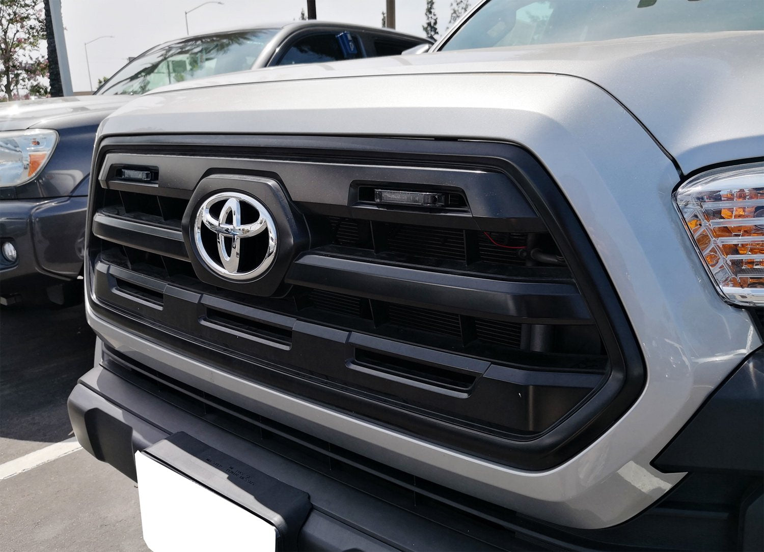 2-Piece Smoked Lens Amber LED Center Grille Running Lights for 2012+ Toyota Tacoma - Off-Road & Night Driving Safety Lights