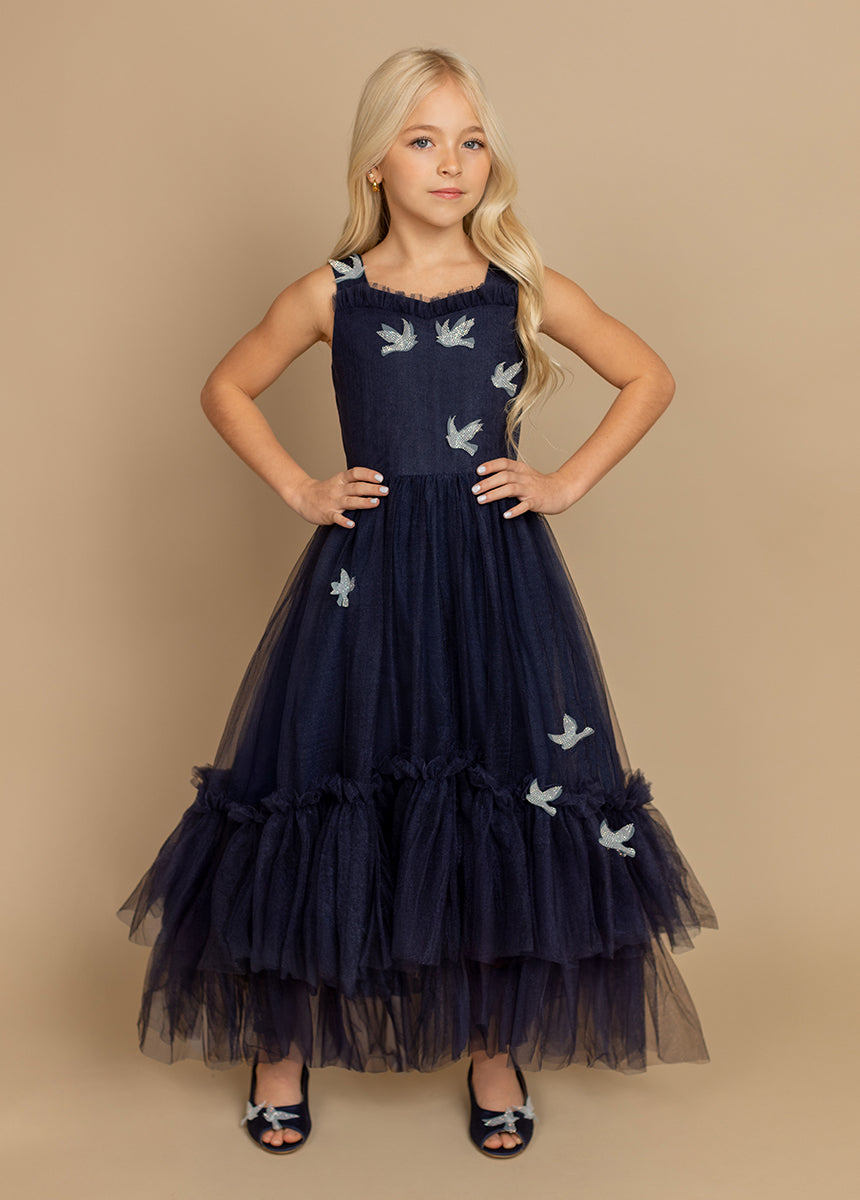 Navy Blue Sparrow Dress for Women - Elegant Casual & Party Wear | Perfect for Office, Date Night & Special Occasions