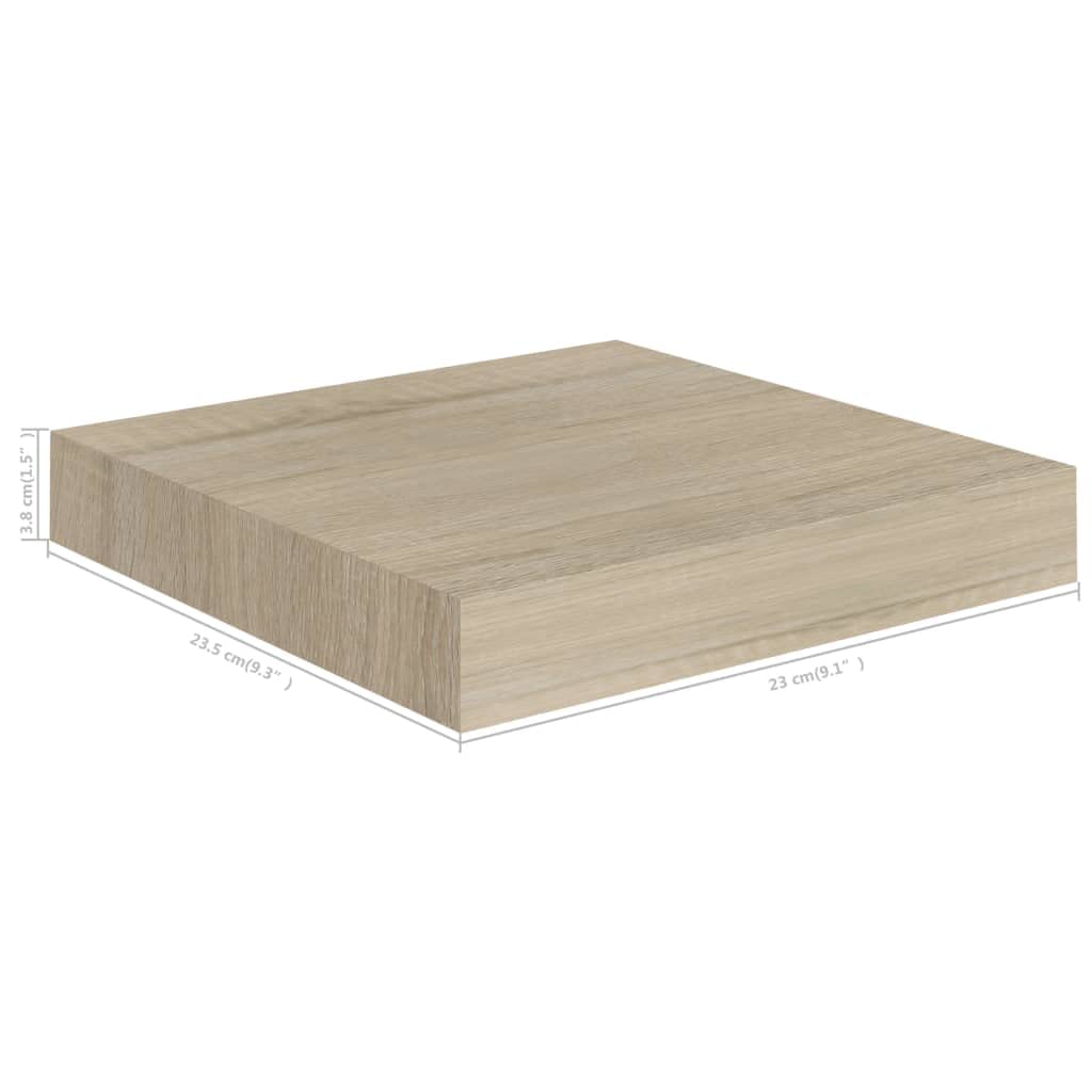 Floating Wall Shelf - Invisible Mounting Oak MDF Display Shelf for Books, Decor & Storage (9.1
