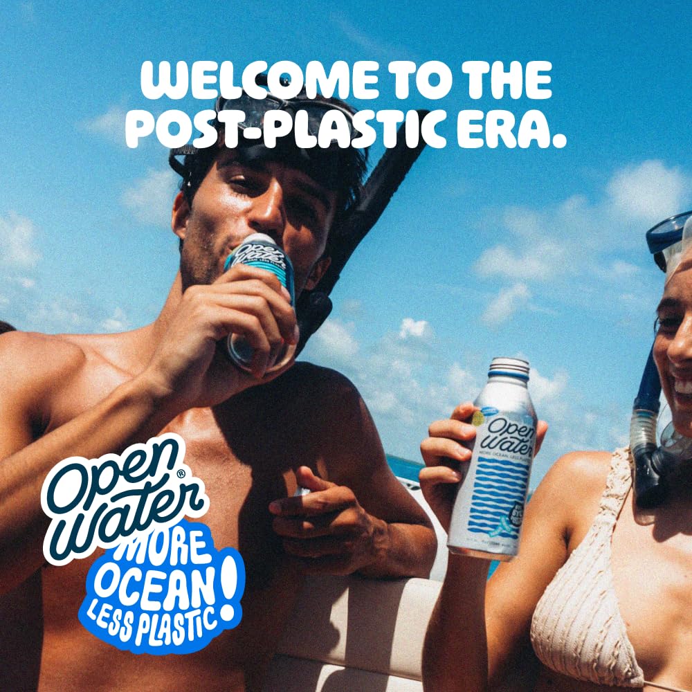 Open Water Sparkling Water with Electrolytes - 16oz Aluminum Bottles (6 Cases, 72 Bottles) | BPA-Free, Eco-Friendly | Perfect for Hydration On-The-Go, Gym, Office & Outdoor Adventures