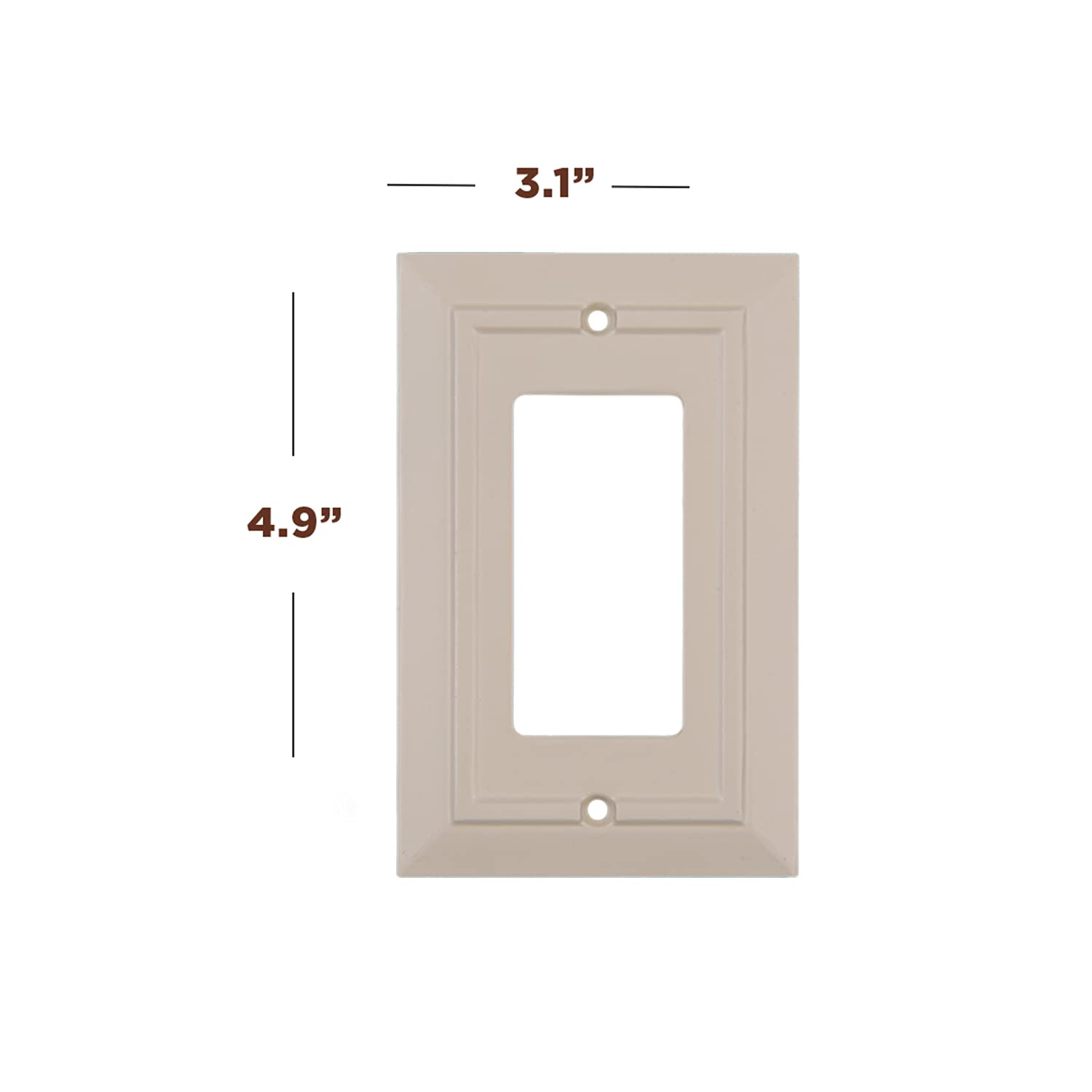 SleekLighting 4-Pack Classic Ivory Wall Plate Outlet Covers - Rocker, Receptacle, Toggle & Combo Switch Plates - Standard Decorator Size for Home & Office Electrical Outlets