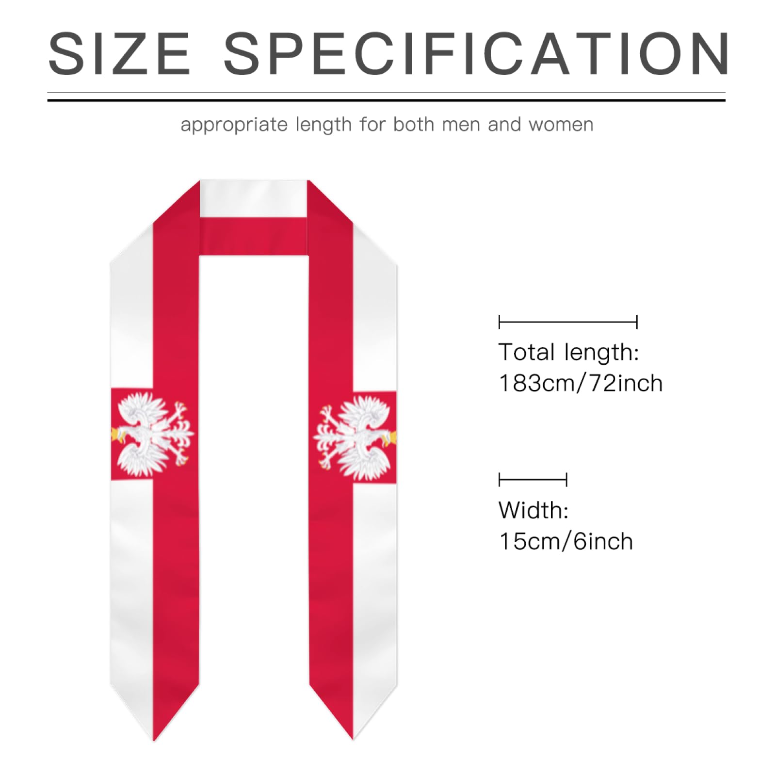 2024 Graduation Stole - 72 Inch International Student Graduation Sash & Shawl for Study Abroad - Perfect for Commencement Ceremonies, Photo Shoots & Alumni Events