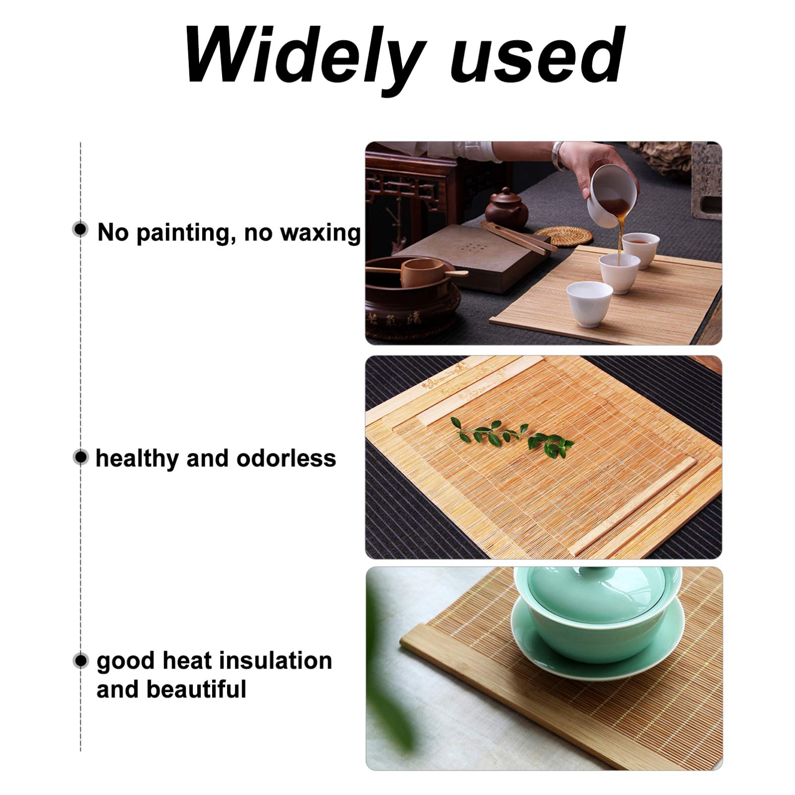 Premium 2-Pack Bamboo Wood Placemats - Heat Resistant Rectangular Table Mats for Dining, Kitchen & Home Decor - Natural Eco-Friendly Place Mats for Daily Use & Dinner Parties