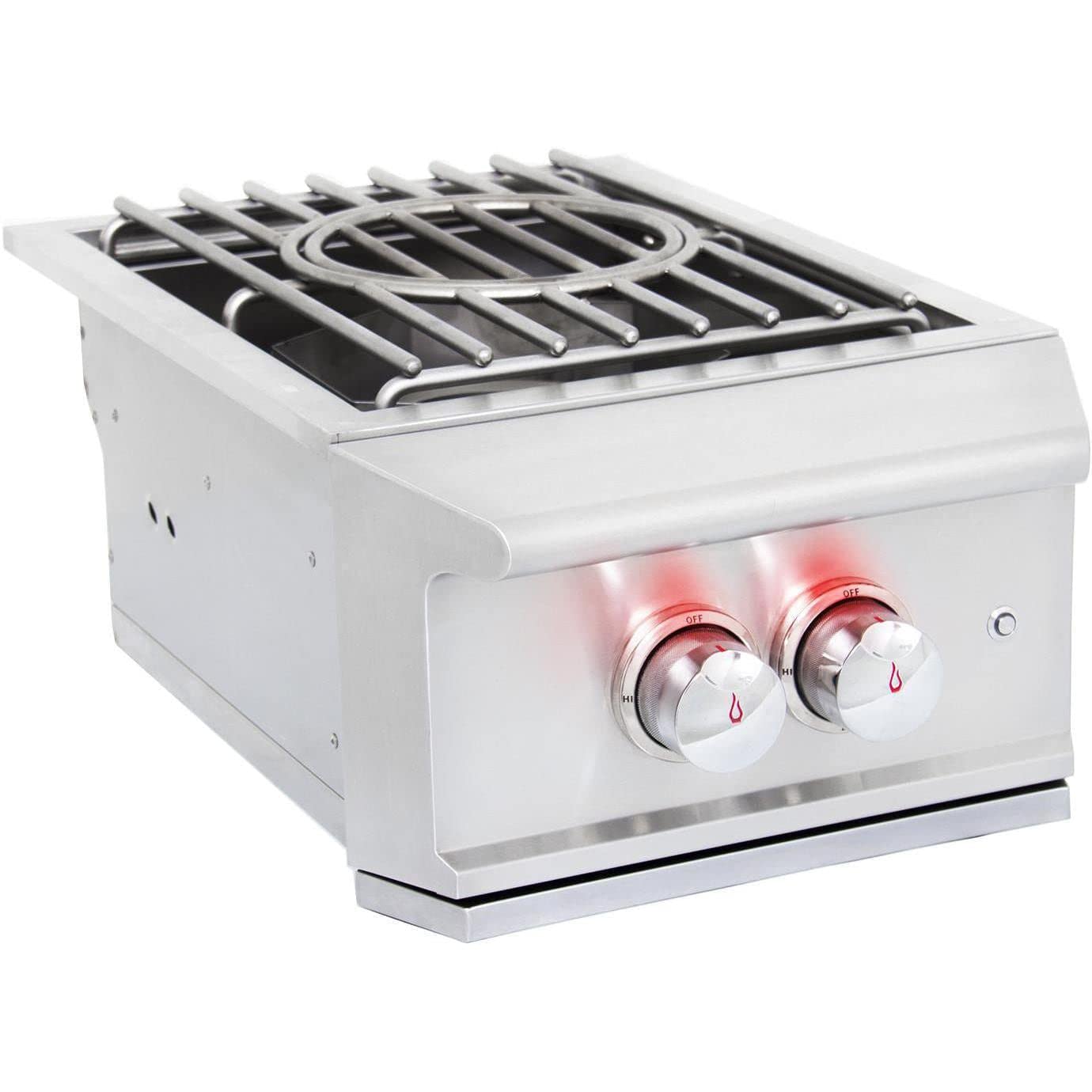 High Performance Built-in Natural Gas Burner with Wok Ring - Stainless Steel Drop-in Grill Accessory for Outdoor Kitchen | Perfect for Backyard BBQs, Patio Cooking & Asian Stir-Fry Dishes