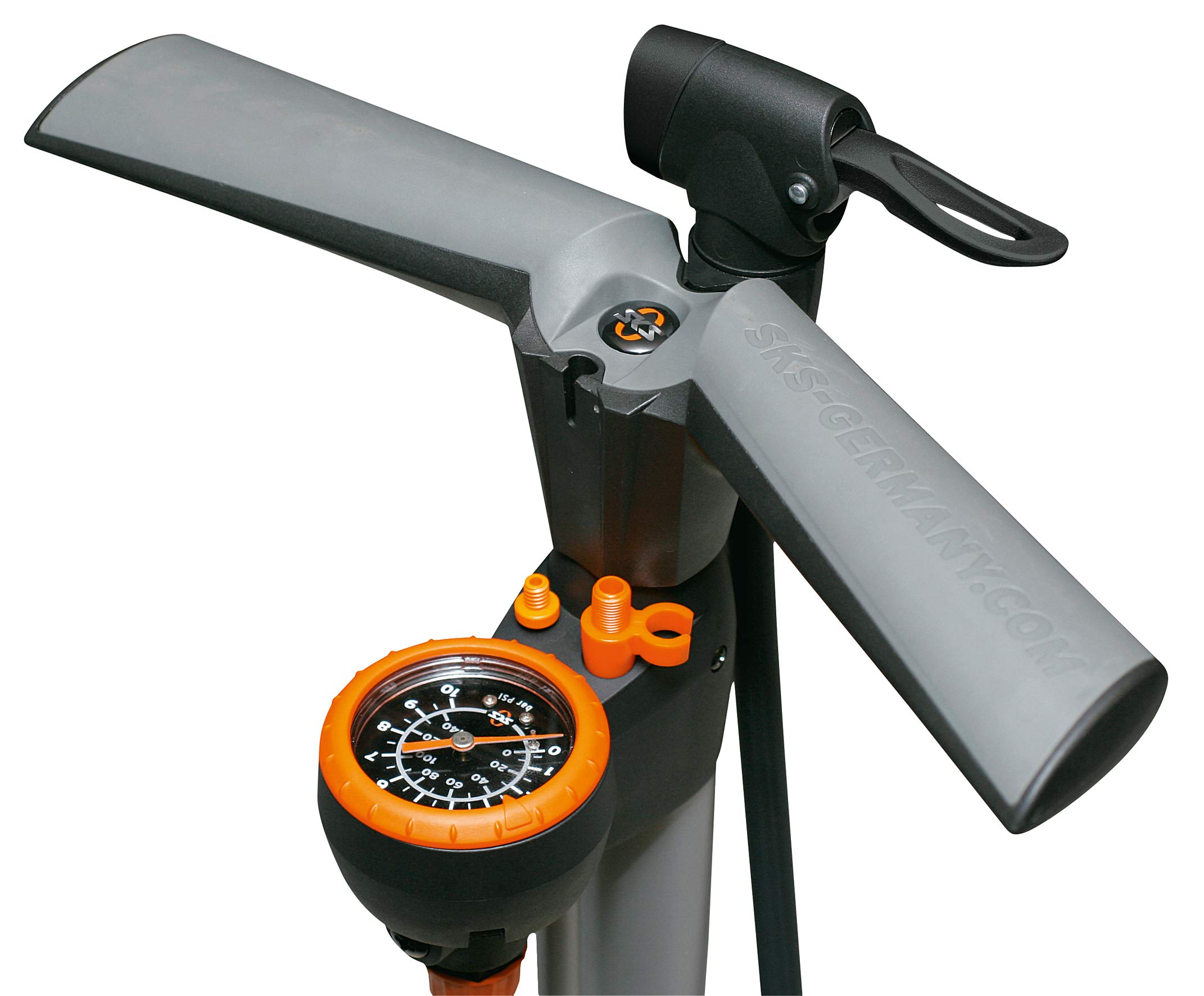SKS Air Worx Control 2014 High Pressure Bicycle Track Pump - Perfect for Road Bikes, Mountain Bikes & Inflating Sports Equipment