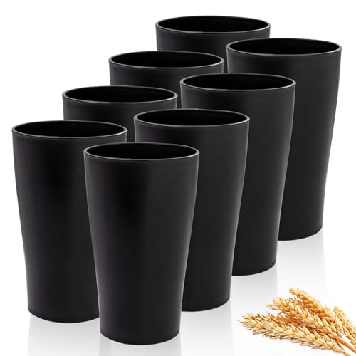8pcs Black Wheat Straw Cups