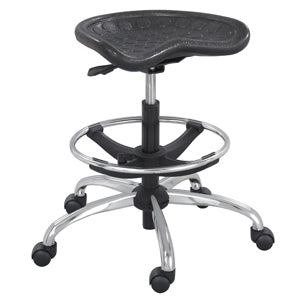 Safco 6660BL SitStar Adjustable Height Stool with Chrome Base - Perfect for Office, Kitchen, Bar & Home Use