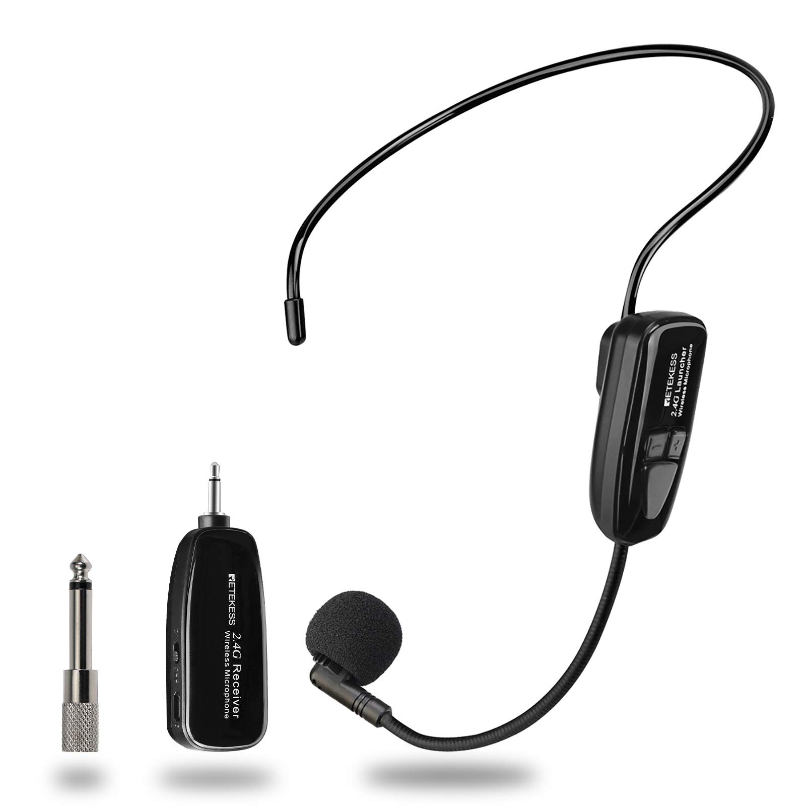 Retekess TT123 2.4G Wireless Microphone Headset System - 164ft Range, Dual Headset & Handheld Mic for Tour Guides, Teachers, Presenters - Perfect for Voice Amplification, PA Systems, Public Speaking, and Outdoor Events
