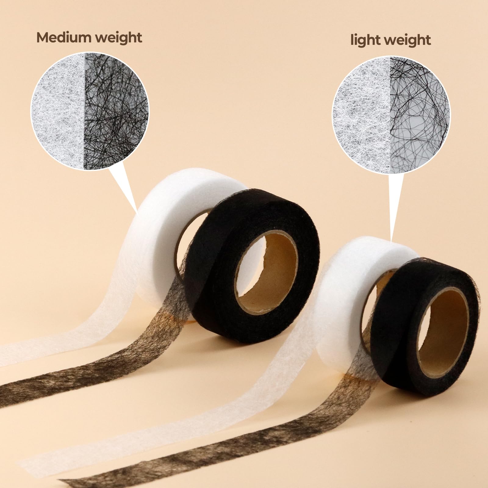 PLANTIONAL Iron on Hem Tape - 4 Rolls No Sew Adhesive Web for Pants, Clothes & Curtains (1