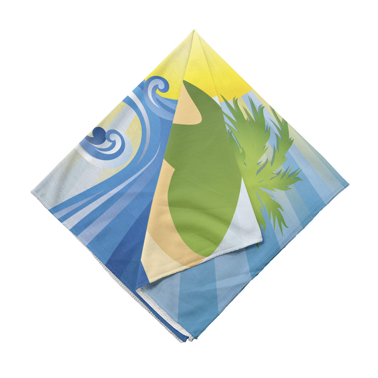 Ambesonne Tropical Island Sun Rays Beach Bandana - Unisex Head & Neck Scarf for Summer, Travel, Hiking & Outdoor Activities