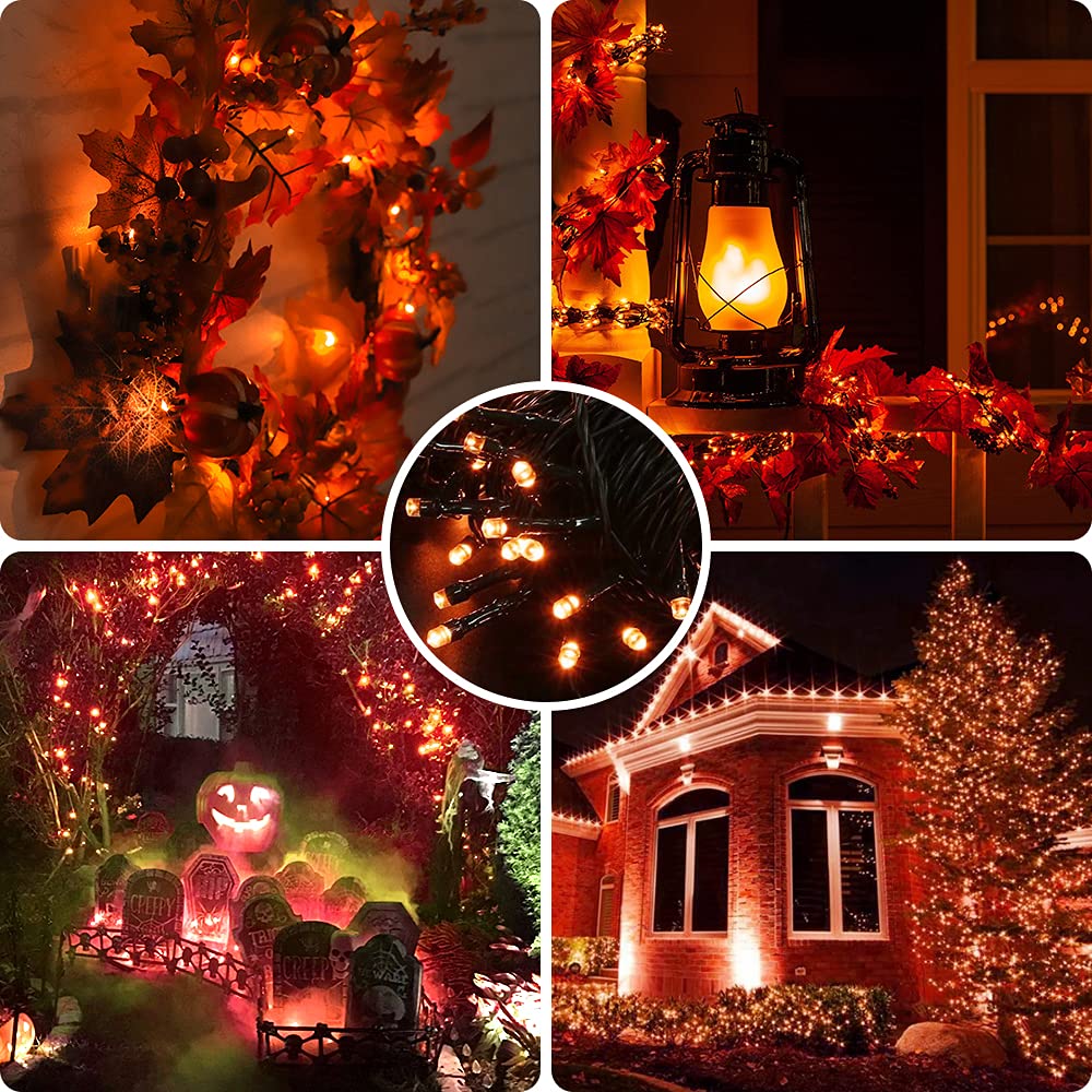 300LED Orange Christmas String Lights by AmyHomie - UL Certified, Waterproof Indoor/Outdoor Fairy Lights for Holiday Decorations, Christmas Tree, Party & Fall Decor | Perfect for Home, Garden, Patio & Seasonal Celebrations