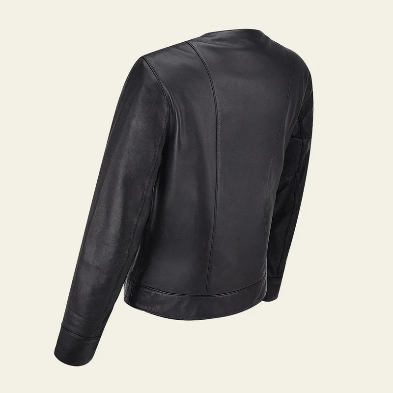 Women's Cuadra Black Casual Dress & Fashion Sheepskin Leather Jacket | Stylish Outerwear for Everyday Wear & Night Out