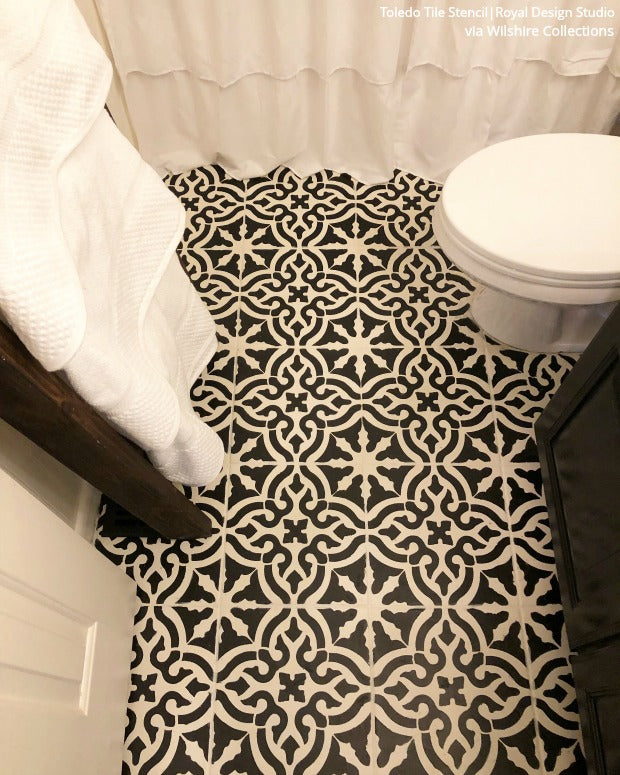 Toledo Tile Stencil Kit - Reusable DIY Ceramic & Mosaic Tile Painting Template for Home Decor, Bathroom, and Kitchen Backsplash Projects