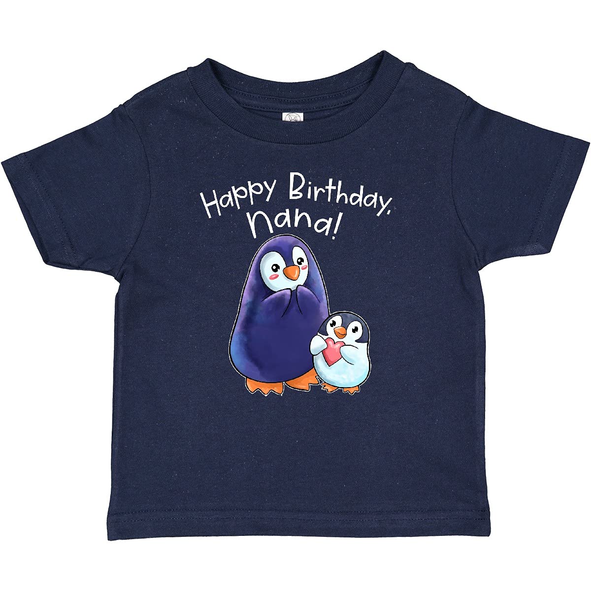 Inktastic Happy Birthday Nana - Cute Penguins Baby T-Shirt | Soft Cotton Toddler Tee for Grandmother's Birthday Gift | Perfect for Birthday Parties & Family Photos