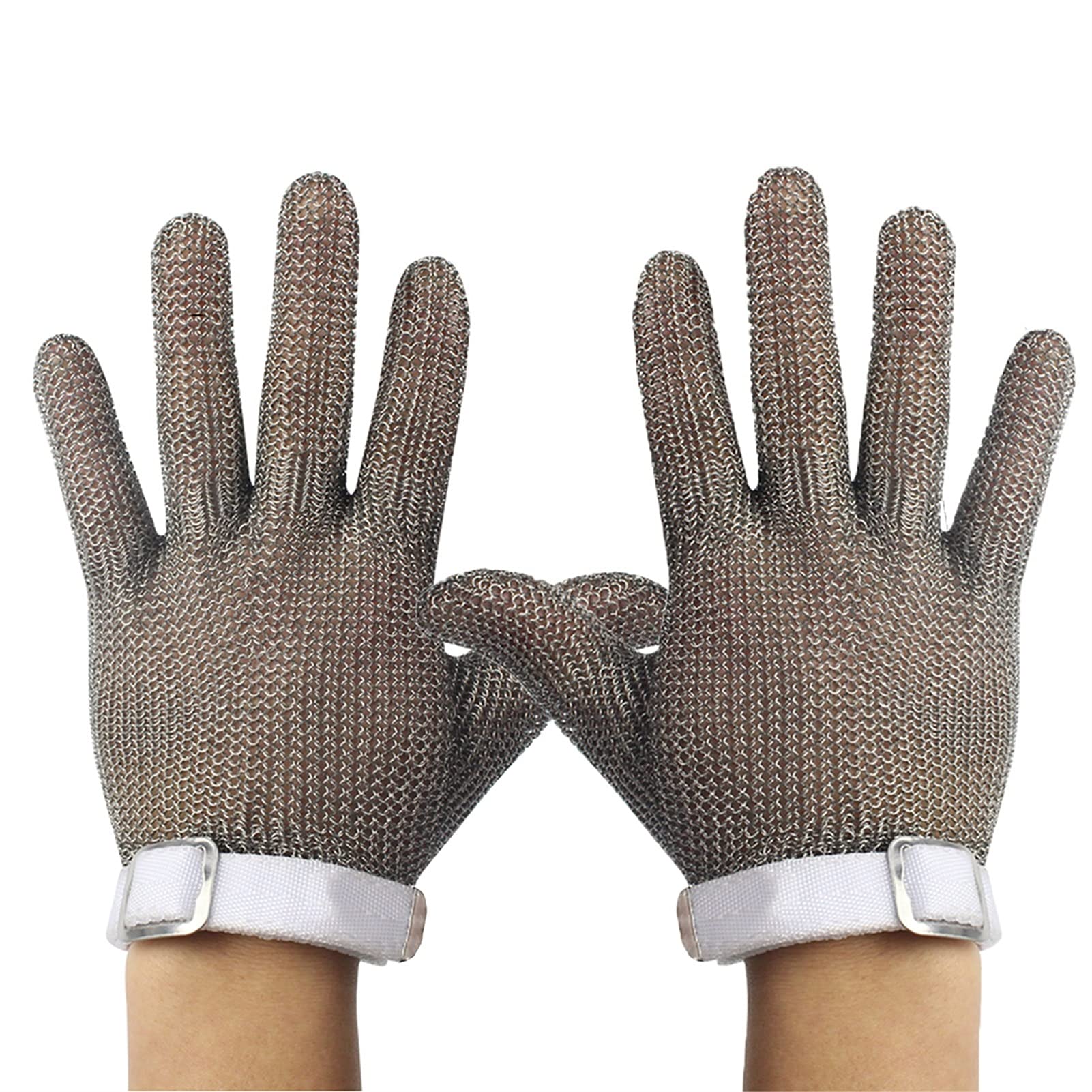 Stainless Steel Anti-Cut Gloves (2 Pack) - XX-Large Work Safety Gloves for Oyster Shucking, Meat Cutting, Woodcarving & Fishing - Durable Cut Resistant Protection for Kitchen, Workshop & Outdoor Use