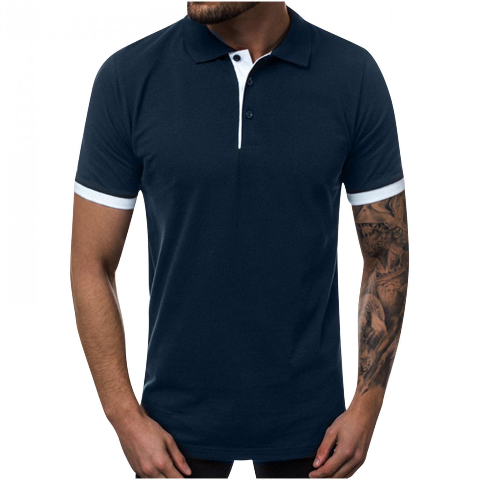 **Men's Polo T-Shirts - Casual Short Sleeve Henley & Crew Neck Shirts for Workout, Gym, and Everyday Wear - Comfortable & Stylish Tees for Men**