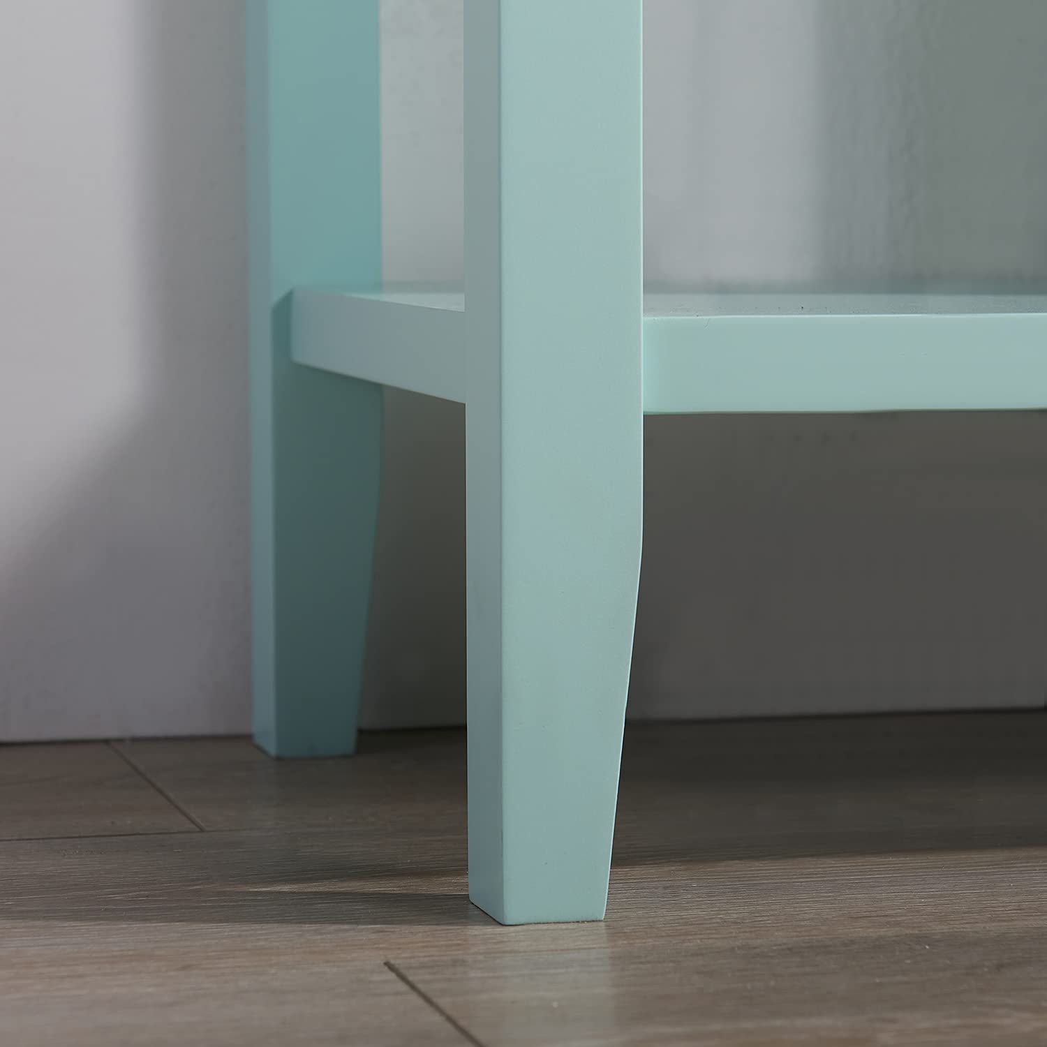 Modern Solid Wood Console Table with 2 Cabinets & 2 Drawers - Entryway Sofa Table with Storage Shelf - Light Blue Hallway Furniture for Living Room (45.3