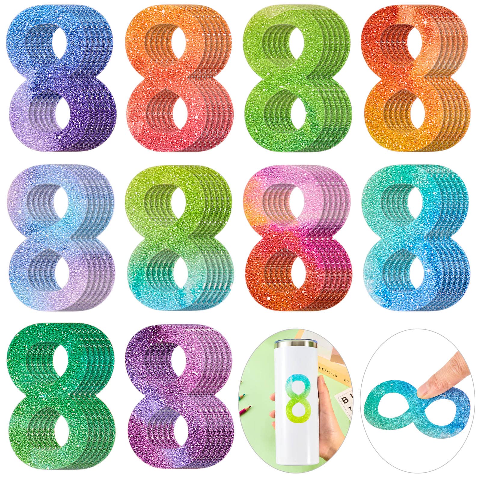 Gueevin 60-Piece Textured Calming Stickers Bulk Set - Sensory Fidget Stickers for Anxiety Relief with Different Textures, Perfect for Kids & Adults - Use on Water Bottles, Phones, Laptops, Notebooks to Reduce Stress & Promote Mindfulness