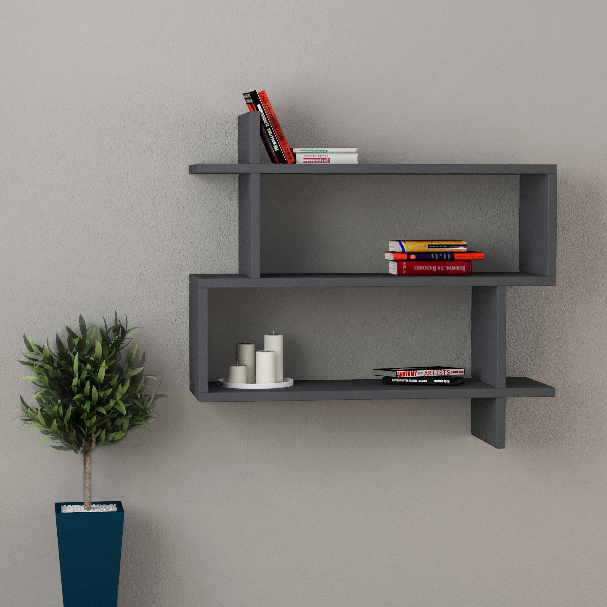 Carbeck Wall Shelf - Floating Shelves for Living Room, Bedroom, Kitchen | Modern Wooden Wall Storage & Display Shelves for Home Decor, Books, Plants & Photos | Easy to Install & Space-Saving Solution