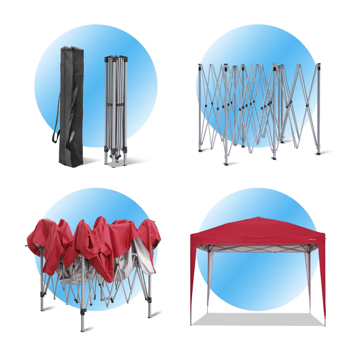 10x10 Outdoor Pop Up Canopy Tent - Commercial Instant Gazebo with 4 Removable Sidewalls - Waterproof & UV Protection - Perfect for Weddings, Parties, Camping & Backyard Events (Red)