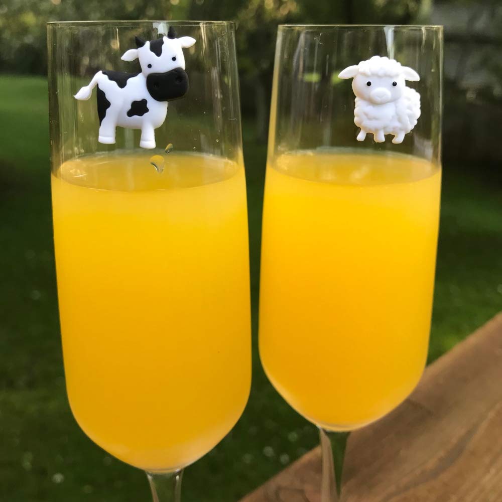 Barnyard Farm Animal Wine Charms Set of 6 - Magnetic Glass Markers for Wine Glasses, Perfect for Parties, Weddings & Entertaining