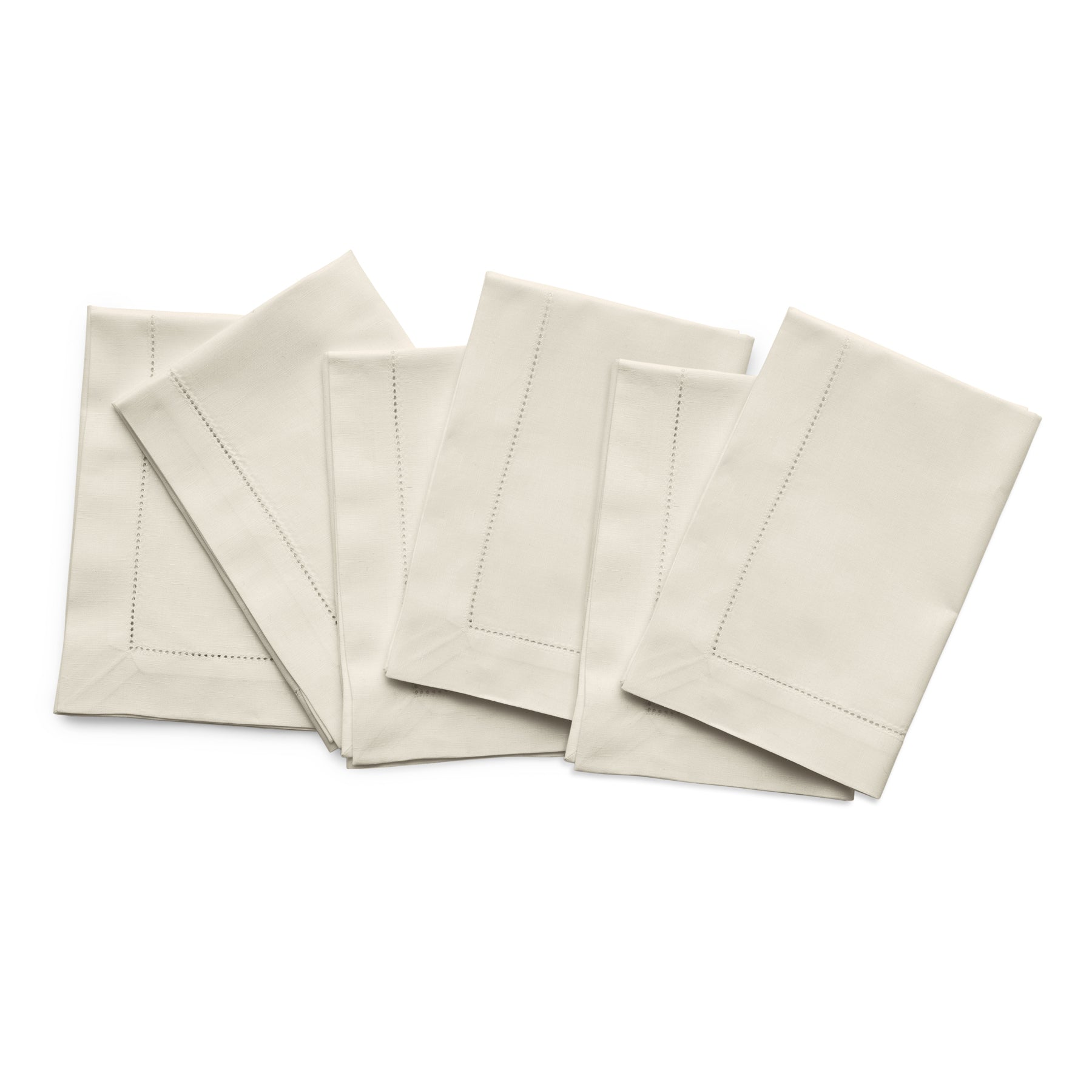 Premium Cotton Linen Hemstitch Napkins Set of 4 - Eco-Friendly Dinner Napkins for Formal Dining, Wedding, and Holiday Table Decor