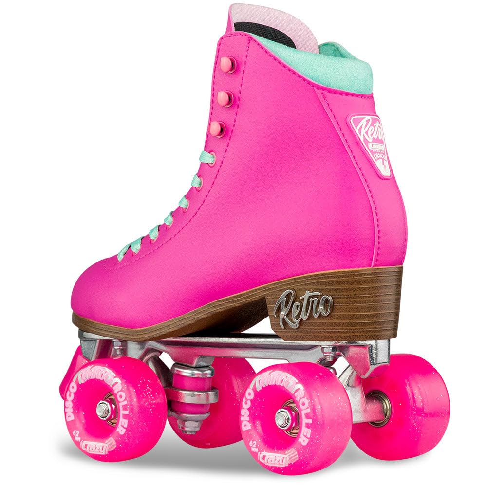 Crazy Skates Retro Roller Skates - Adjustable & Fixed Size Quad Skates for Men, Women & Kids | Classic 80s Style Roller Skates for Indoor & Outdoor Rink, Roller Disco & Fitness
