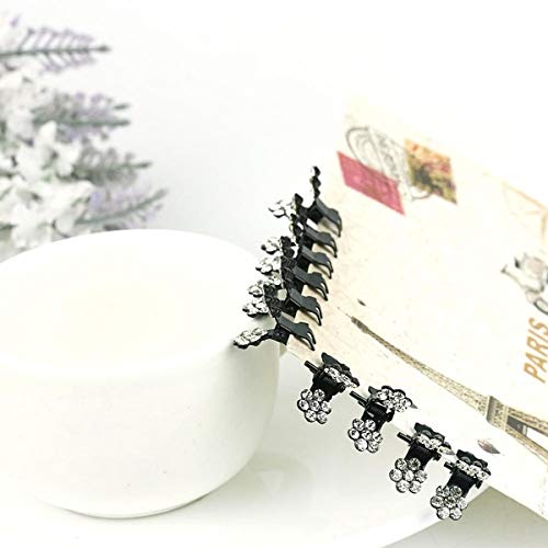 12 Pcs Girls Rhinestone Crystal Flower Hair Clips - Colorful Floral Mini Hair Claws for Kids & Teens - Perfect for School, Parties, and Daily Hairstyles