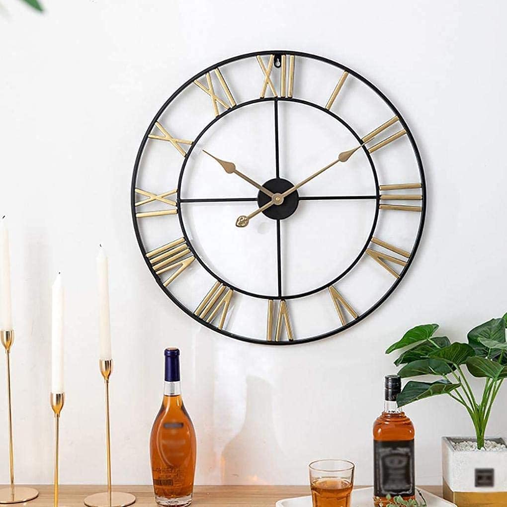 Weatherproof Outdoor Wall Clock - Retro Iron Roman Numeral Garden Clock with Precise Timing - Perfect for Patio, Backyard, Porch & Garden Decor