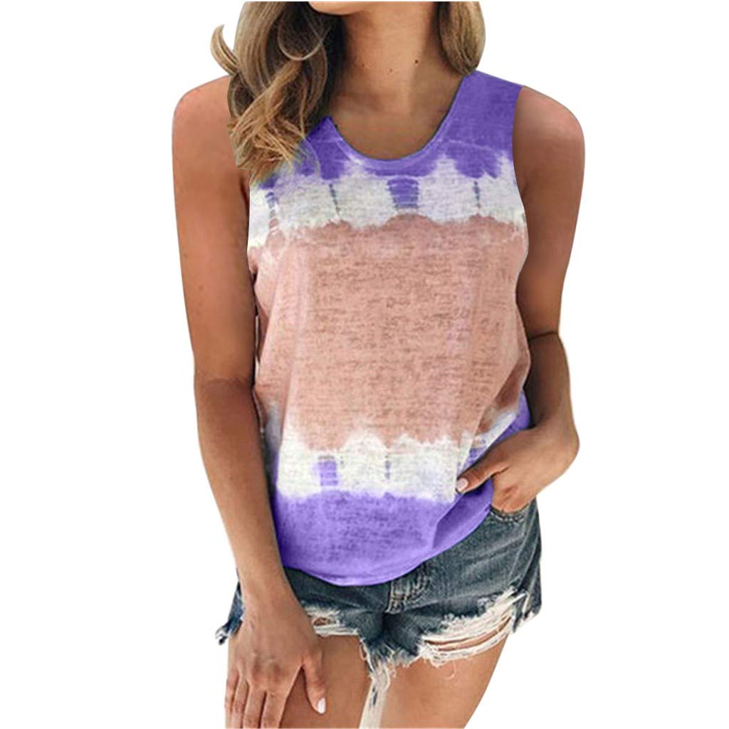 FABIURT Women's Summer Sunflower Printed Tank Tops - Sexy Loose Fit Sleeveless Vest Tee Shirts for Casual Wear, Beach Outings & Summer Fashion