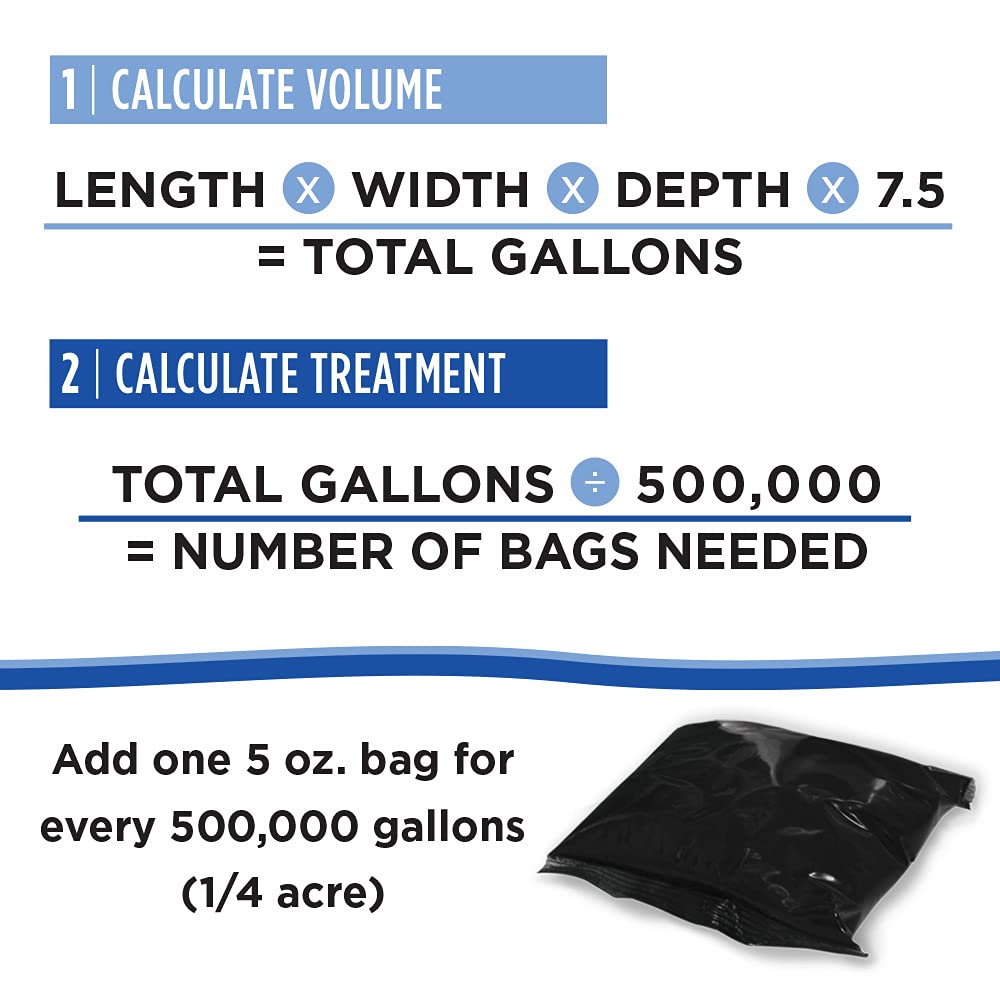 Healthy Ponds Pond Water Dye - 5 Pack (5 oz Each) | Blue Water Soluble Dye for Large Ponds (Up to 2.5 Million Gallons) | Improves Water Clarity & Algae Control | Perfect for Decorative Ponds, Lakes & Water Features