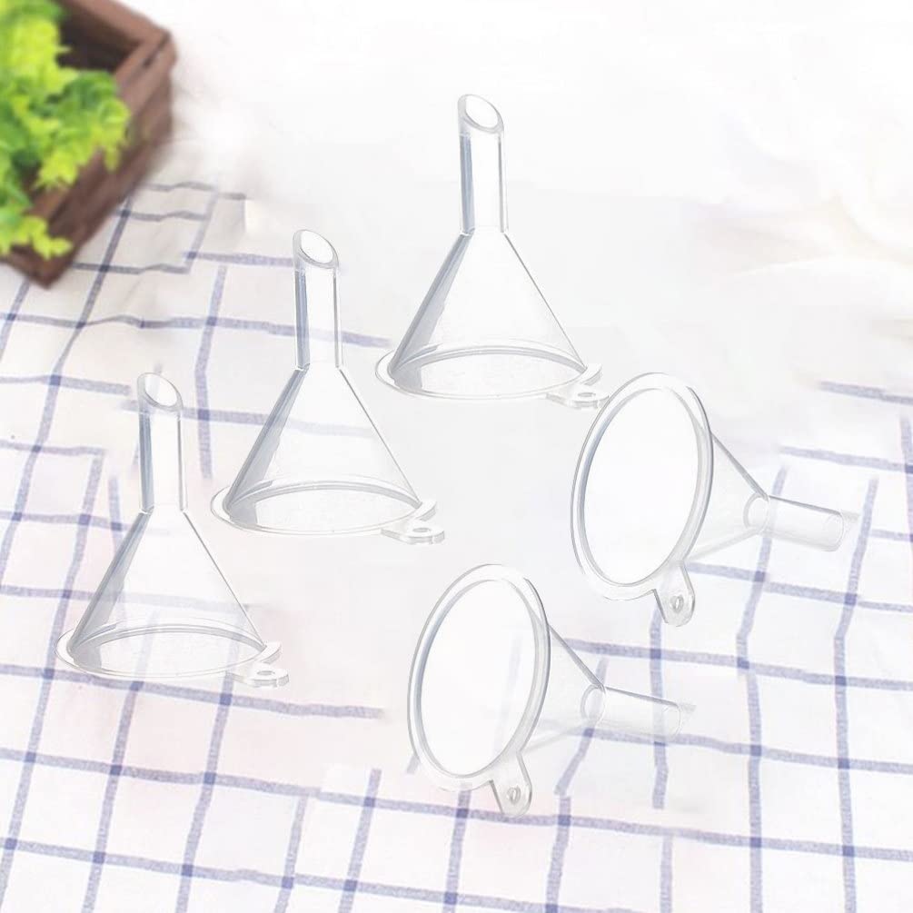Uonlytech 5-Piece Mini Funnel Set - Small Kitchen Funnels for Water Bottles, Powder, Spices & Liquids | Perfect for Home, Travel & DIY Projects | Compact White Household Funnel Kit