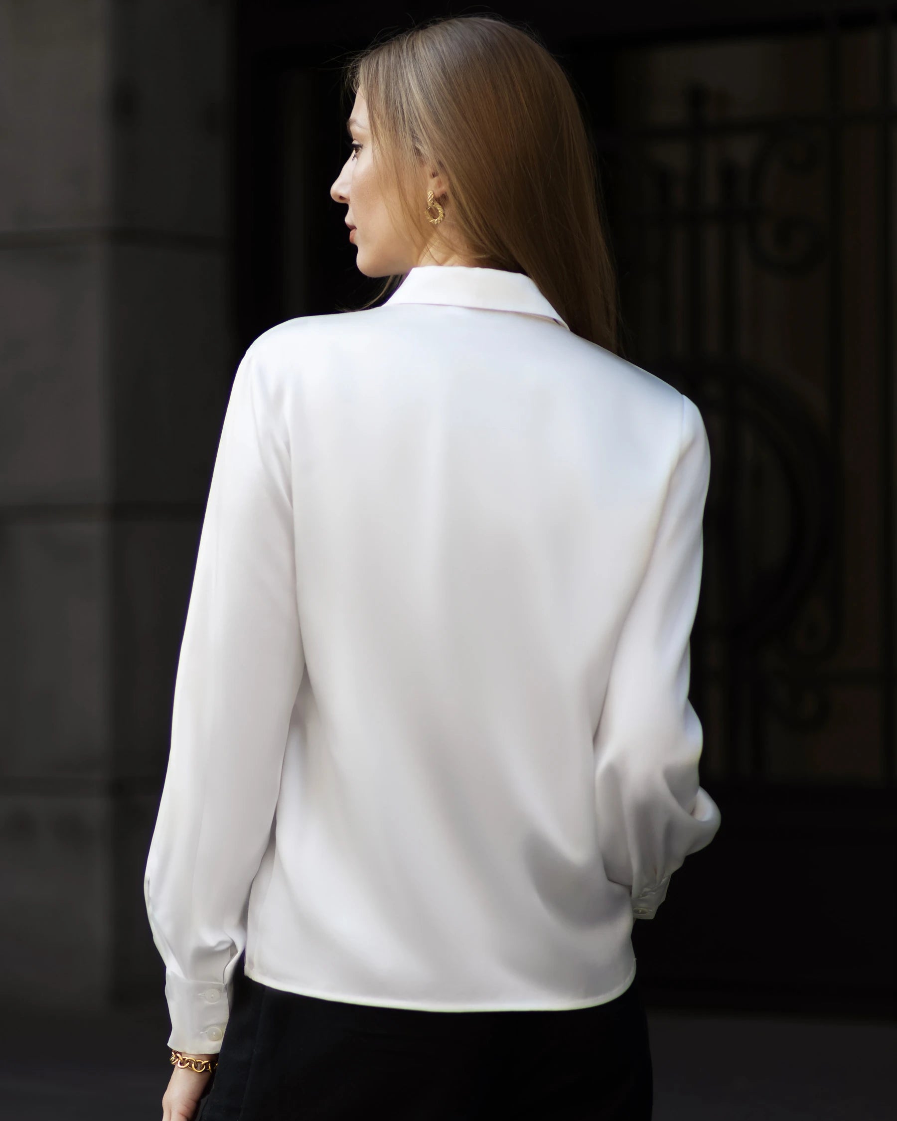 Elegant Turn Down Collar Silk Blouse for Women | Soft & Breathable Luxury Shirt | Perfect for Office, Date Night & Special Occasions