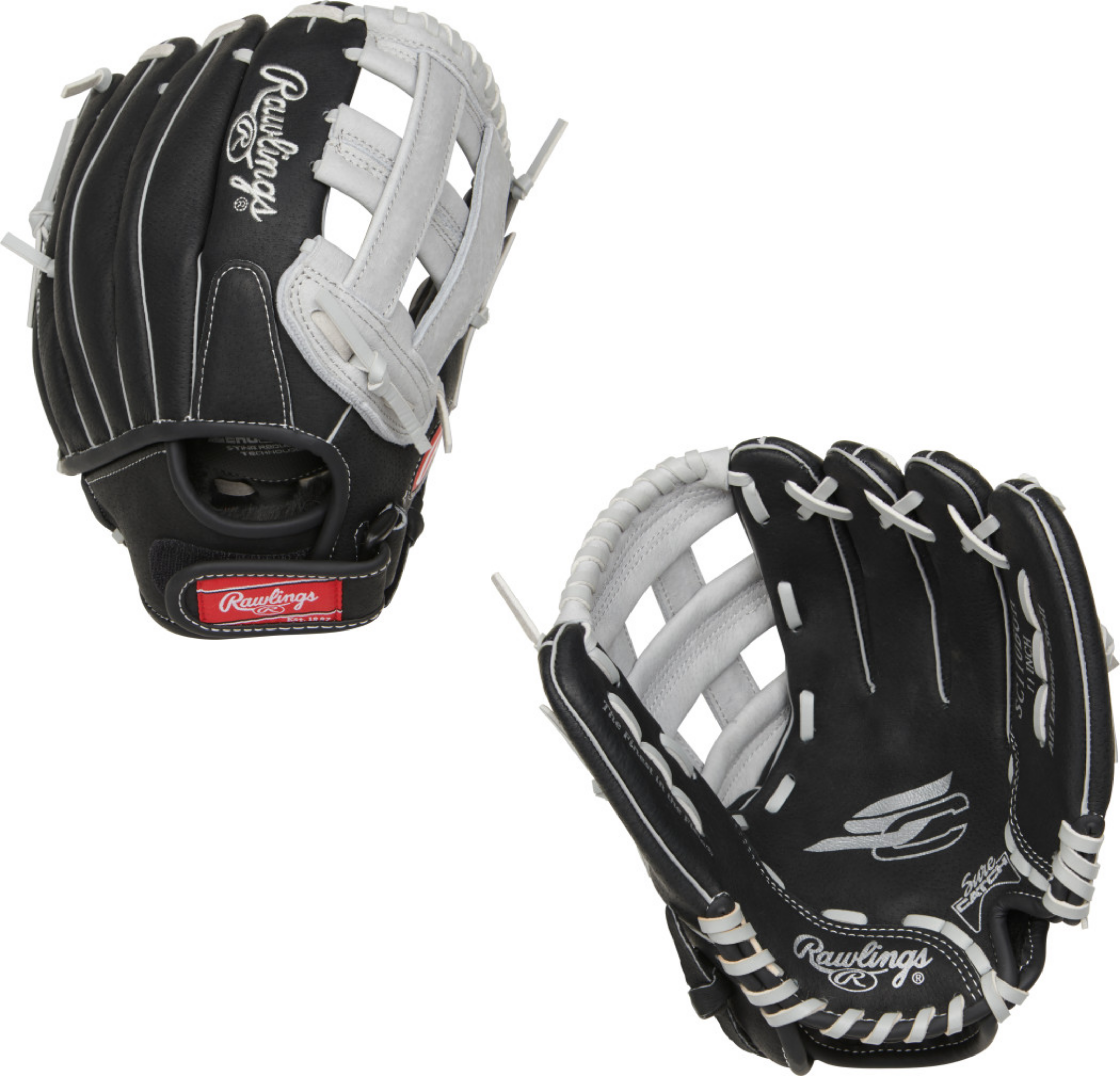 Rawlings Sure Catch Youth Baseball Glove 11 Inch - Premium Leather Mitt for Kids & Teens - Perfect for Little League, Training, and Backyard Practice