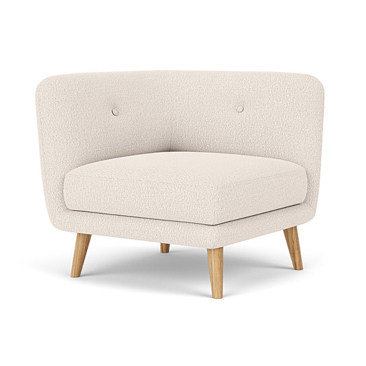 Alfred Boucle Right 1 Seater Modular Sofa - Modern Accent Chair for Living Room, Bedroom & Office - Compact Single Seater Couch with Removable Cushions