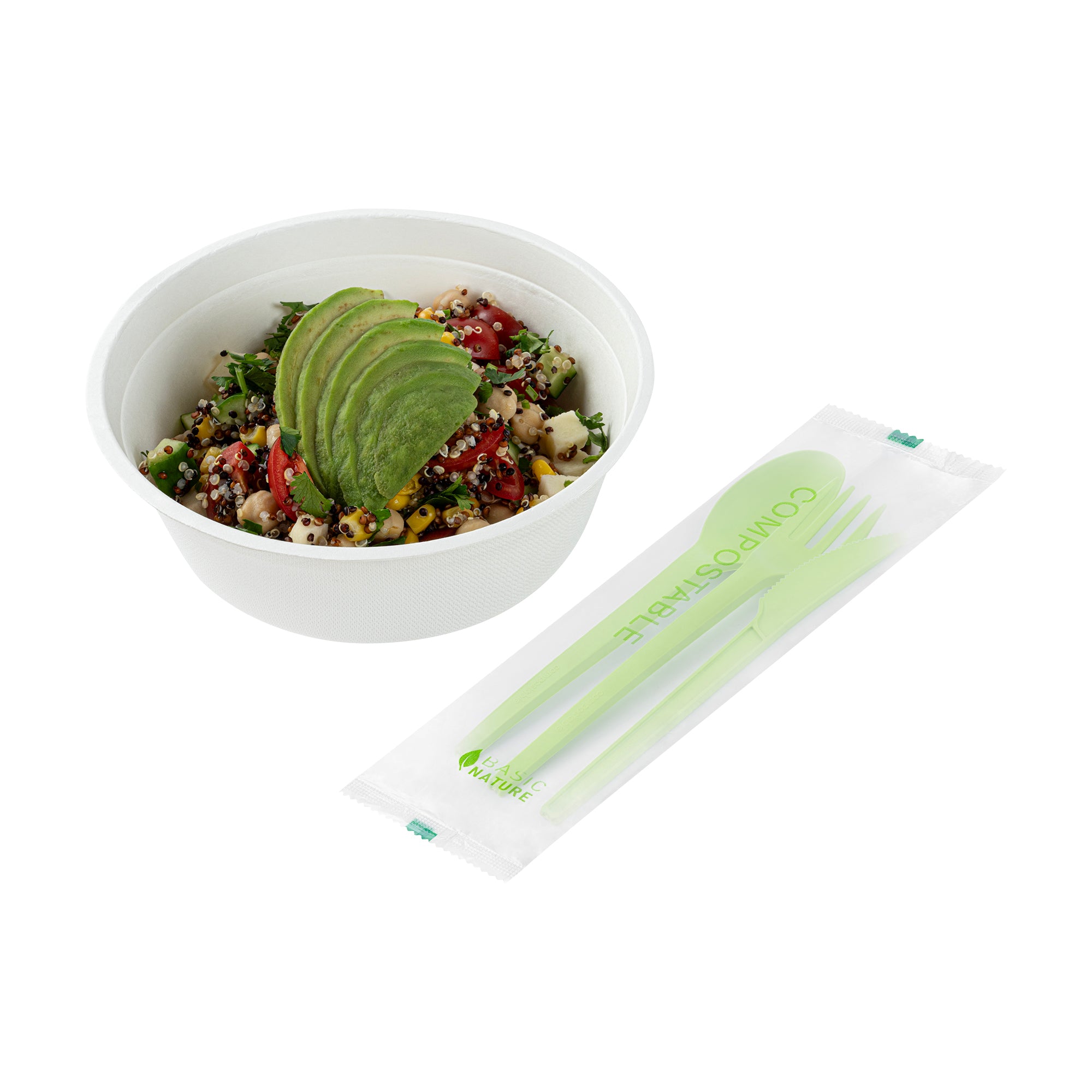 Eco-Friendly CPLA Plastic Cutlery Set - 100-Piece Compostable Utensils with Heat-Resistant Forks, Spoons & Knives | Perfect for Parties, Picnics & Sustainable Dining