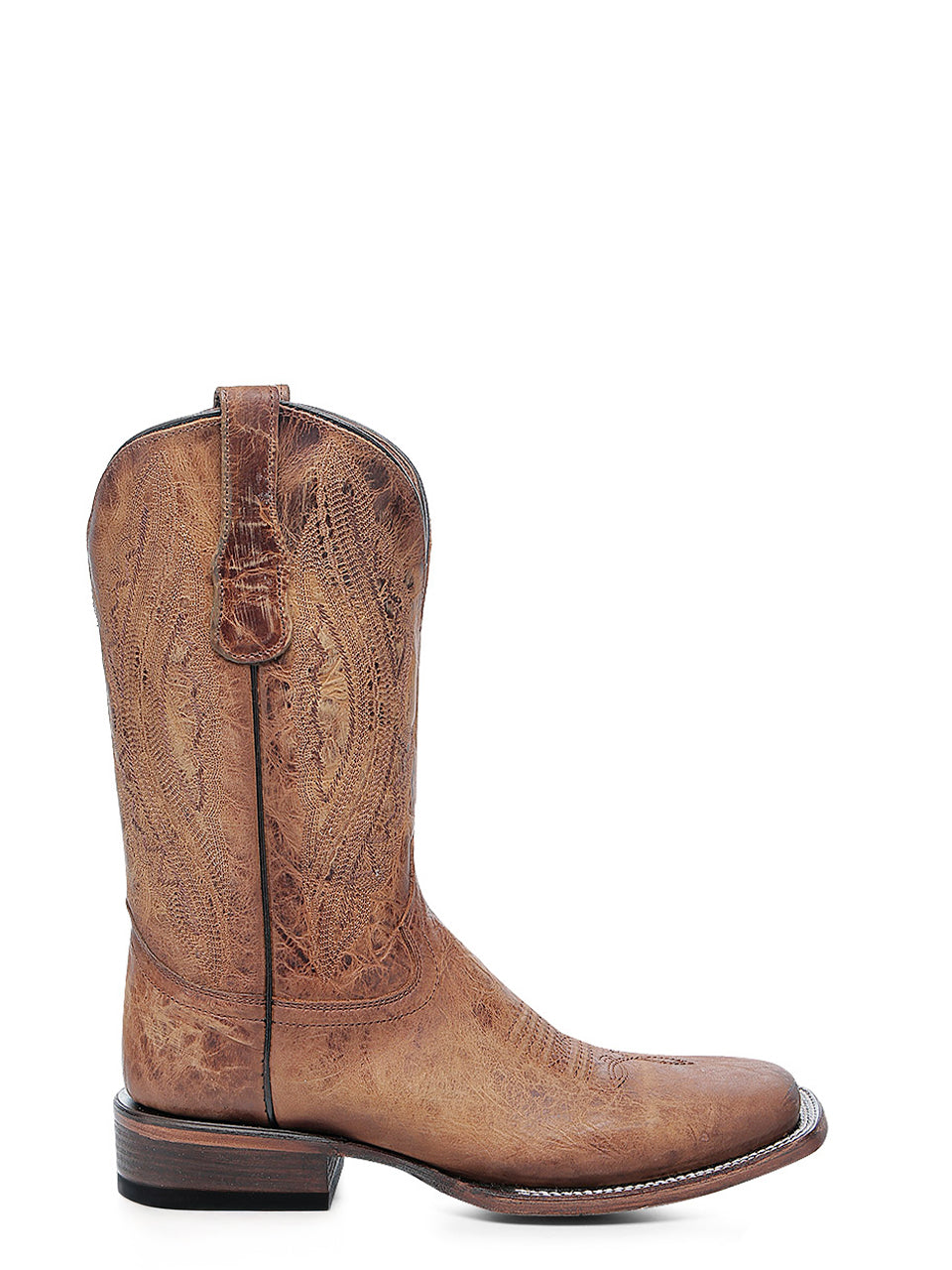 L6300 Men's Embroidered Honey Wide Square Toe Circle G Cowboy Boots - Western Style Riding & Country Fashion for Men