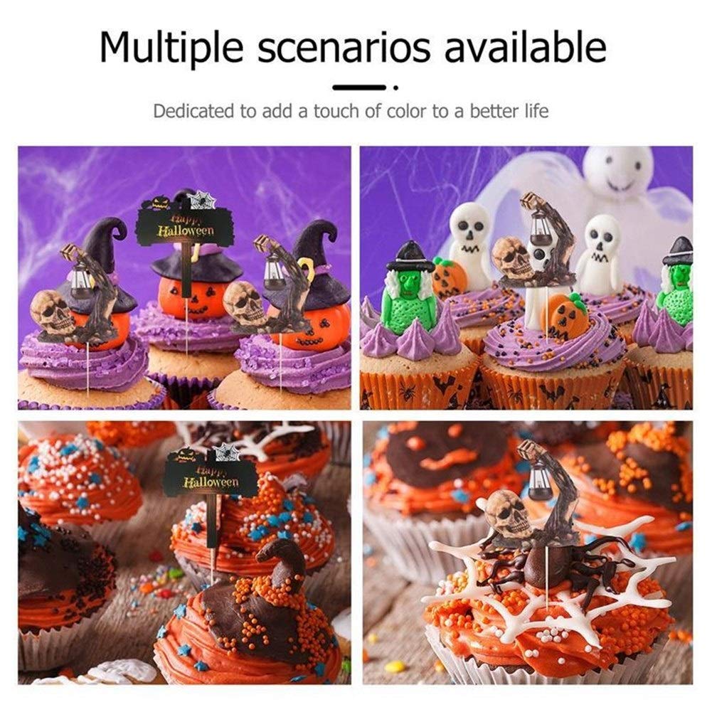 Halloween Cake Toppers Set - Spooky Cake Decorations for Baking, Cupcakes, and Party Desserts - Perfect for Halloween Parties, DIY Treats, and Themed Celebrations
