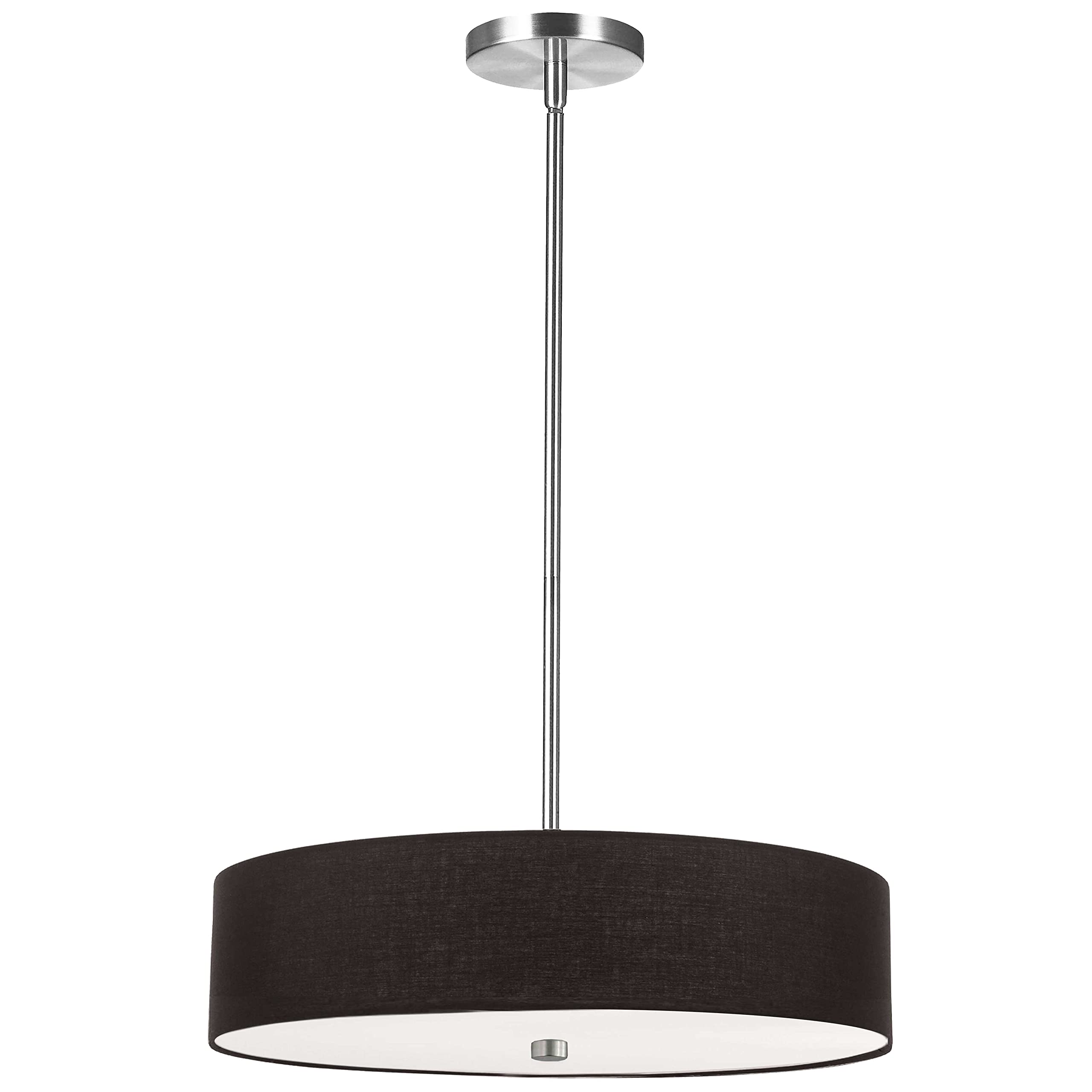 Dainolite 571-204P-PC-BK 4-Light Black Modern Pendant Lighting Fixture for Dining Room, Kitchen Island & Living Room