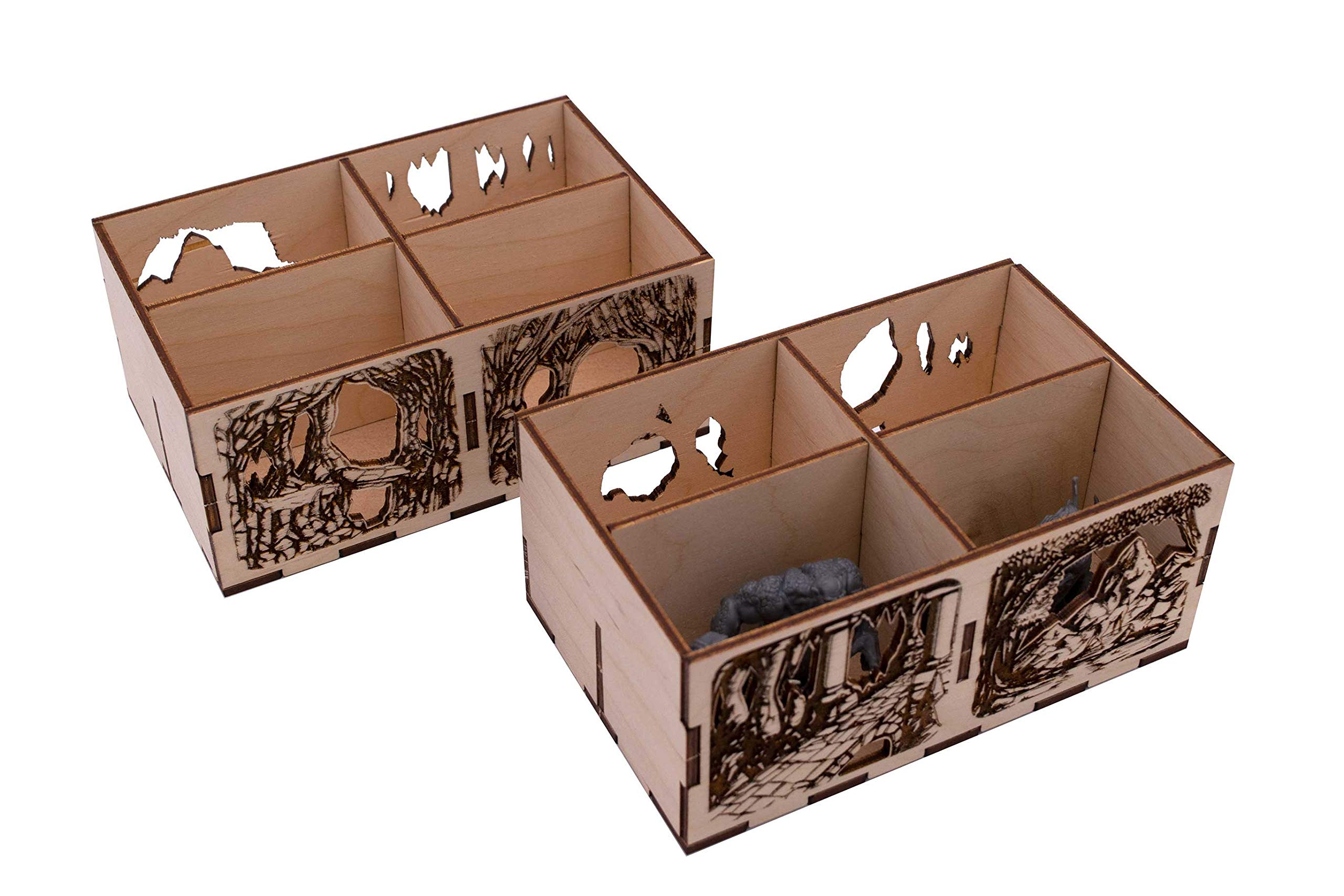 Broken Token Untold Journeys Box Organizer for Lord of The Rings: Journeys in Middle-Earth - Premium Wooden Storage Box with Multiple Trays - Board Game Accessory for Fantasy Tabletop Gaming - Perfect for Game Nights and LOTR Collectors