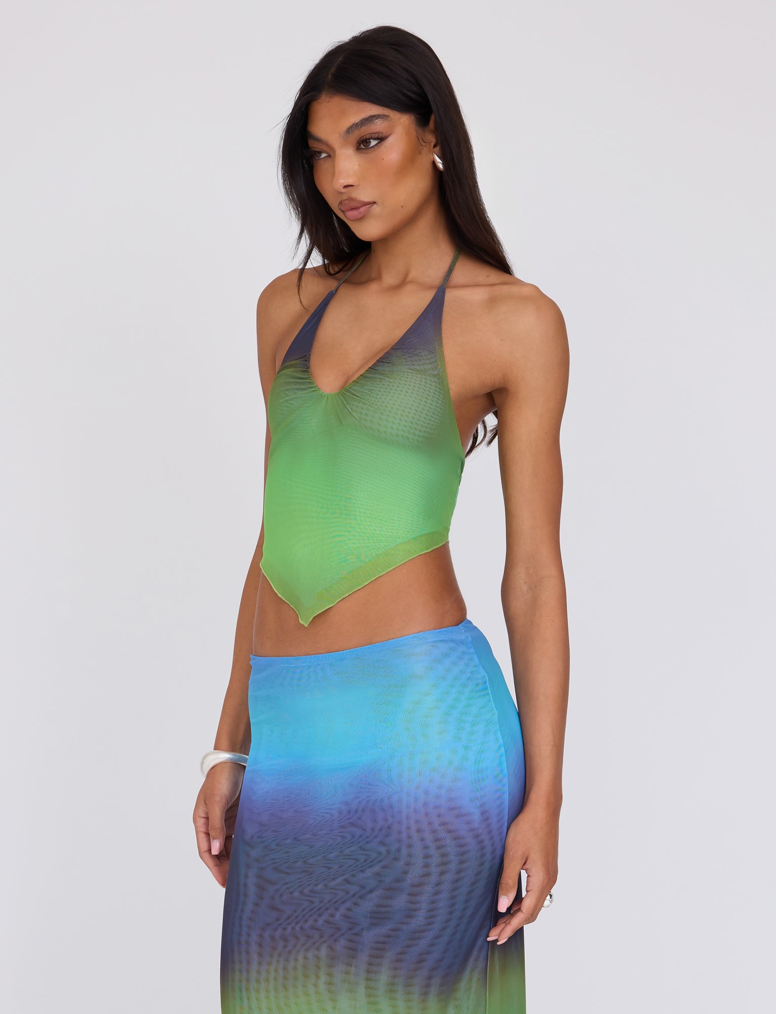 NOELY TOP Multi-Color Ombre Gradient Stripe Women's Fashion Blouse - Perfect for Casual Wear, Office Outfits, and Evening Parties