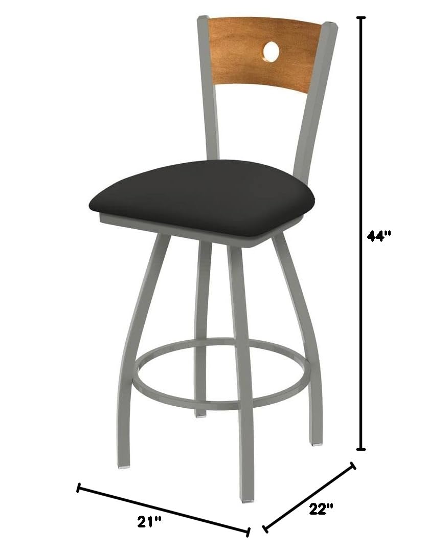 Holland Bar Stool Co. XL 830 Voltaire Swivel Bar Stool with Canter Iron Frame - Adjustable Height Counter Stool for Kitchen Island, Bar, and Dining Room - Modern Industrial Style Home Decor