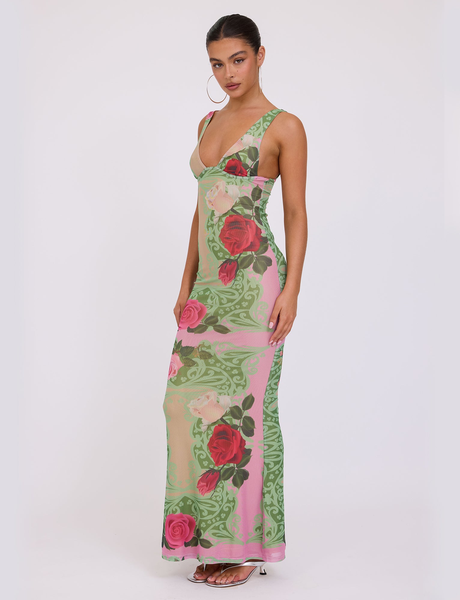 LUNARIA DRESS - Floral Print Summer Dress for Women | Elegant Rose Pattern | Perfect for Beach Vacations, Weddings & Date Nights