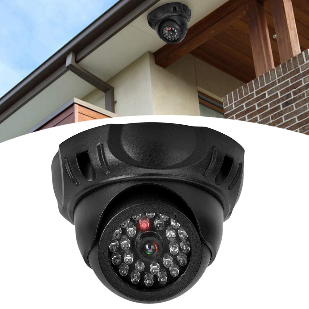 Fake Dome Security Camera with LED Light - Dummy Surveillance Camera for Supermarkets, Hotels, Parking Lots & Libraries | Deter Crime & Enhance Safety