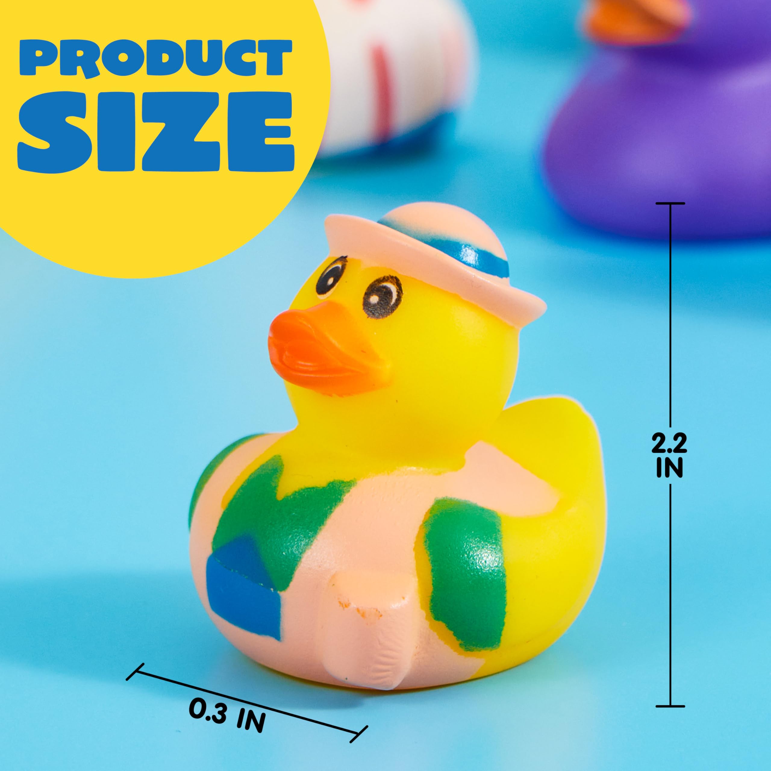 JOYIN 240 Pcs Bulk Rubber Ducks Assortment with Mesh Carry Bag, Mini Rubber Duckies for Toddler Baby Bath Toys, Kids Bath & Pool Party Favors, Birthday Gifts - Fun Water Play for Toddlers, Baby Showers & Birthday Parties