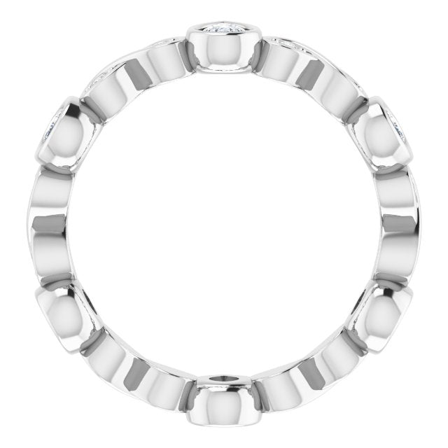 1.36 Carat Bezel Set Pear and Round Diamond Eternity Band Wedding Ring - Perfect for Bridal Jewelry, Anniversary Gifts & Special Occasions