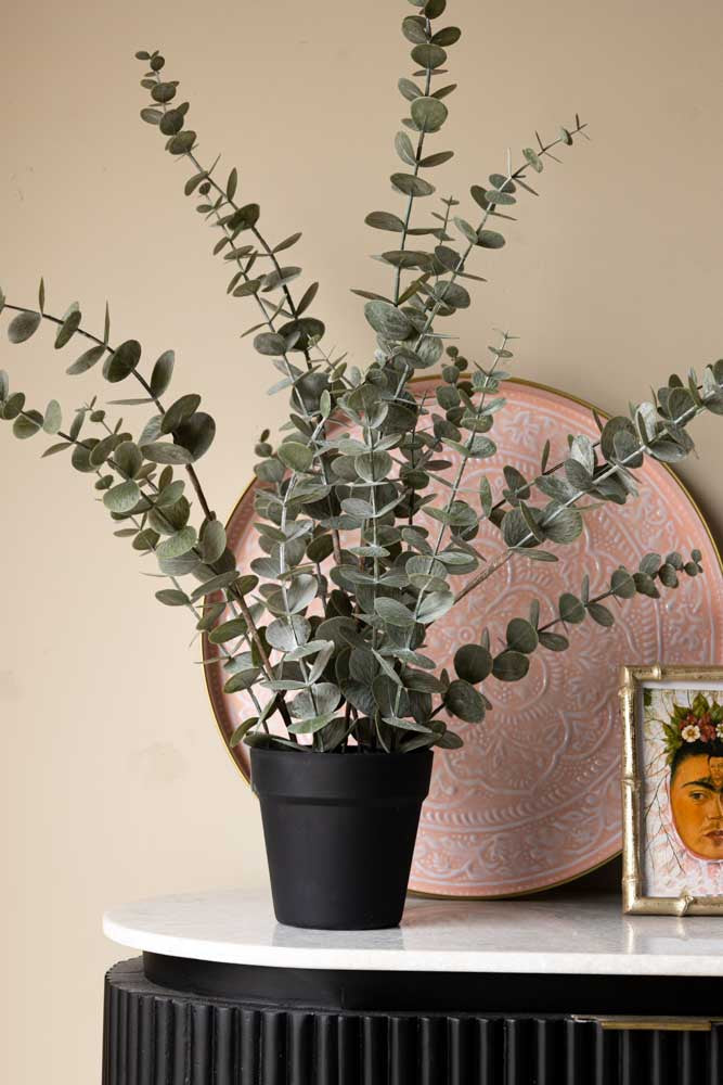 Artificial Eucalyptus Plant in Pot - Realistic Fake Greenery for Home Decor, Office, Wedding & Event Centerpieces