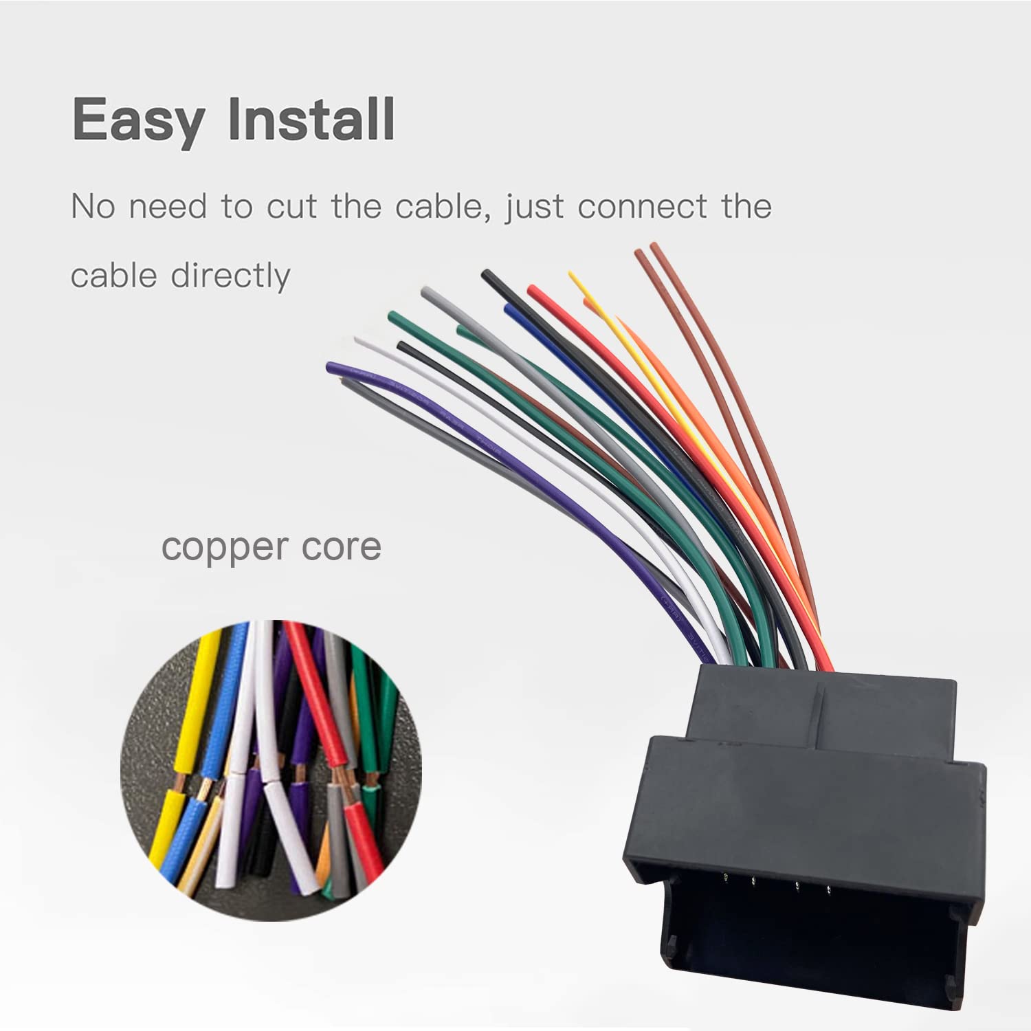 Volkswagen BMW Audi Stereo Radio Wiring Harness Replacement - Aftermarket Power & Speaker Cable Connector Compatible with VW OEM Plug | Car Audio Installation Upgrade